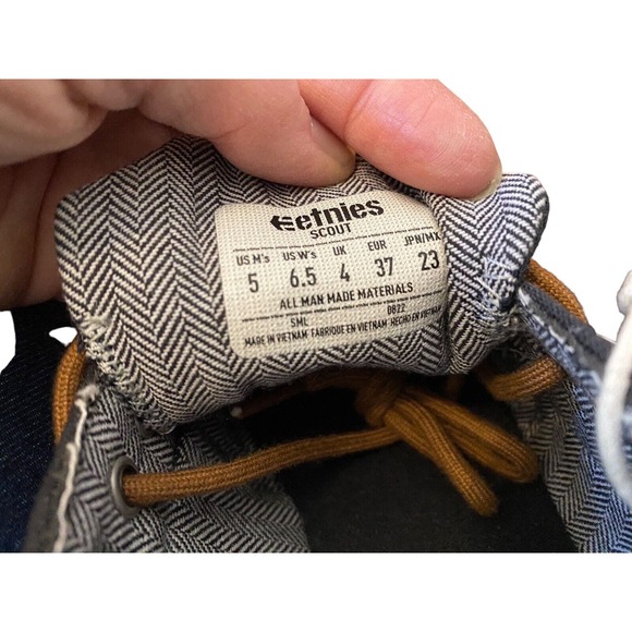Etnies Men's Scout Low Top Sneaker Shoes Navy Gold Footwear Streetwear Size 5 - Picture 8 of 12